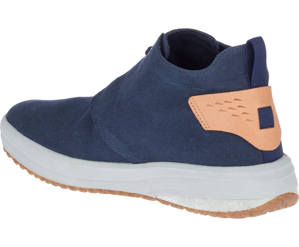 Merrell Sneakers Herre - Gridway Mid Lærred - Mørkeblå - PYC126758